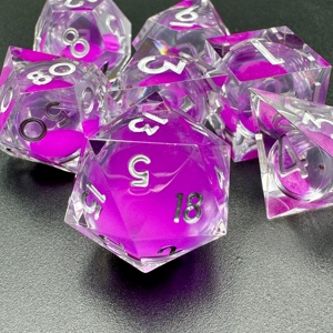 Wholesale Liquid Core <b>Dice</b> in Sharp Edge Resin, 7Pcs Sharp Edge <b>Polyhedral</b> <b>Dice</b> for D&D RPG - Product Image 4