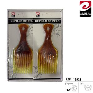 Spazzola per Capelli in Plastica Gialla e Marrone per Capelli Morbidi e Fini - Product Image 3