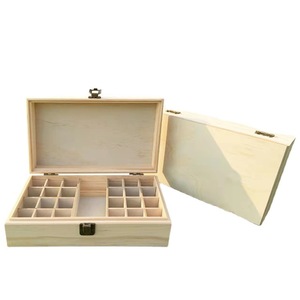 Caja de Almacenamiento de Aceites Esenciales de Madera con Tapa Abatible, Rectangular, Color Madera Natural, Caja de Almacenamiento de Juguetes - Product Image 1