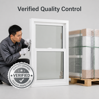 Ventana Corredera Vertical de Vinilo con Eficiencia Energética Verificada, Doble Acristalamiento Low-E con Mosquitera para Reemplazo en Viviendas