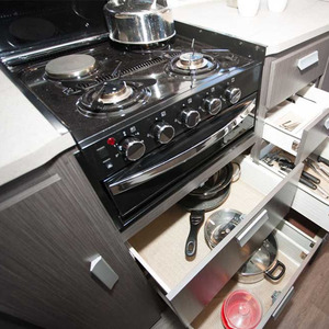 Armoire de cuisine multifonctionnelle Bibo, grand espace de rangement, meubles en acier inoxydable, accessoires en aluminium nid d'abeille pour la cuisine - Product Image 3