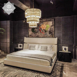 Ensemble de <span class=keywords><strong>lit</strong></span> en cuir blanc créateur, mobilier de luxe de haute qualité, <span class=keywords><strong>lit</strong></span> <span class=keywords><strong>double</strong></span> king moderne - Product Image 1