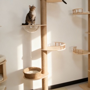 Desain unik mewah rumah kayu menara menggaruk tiang kucing pohon hutan kucing Pohon Menara - Product Image 2