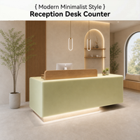 Comptoir de réception moderne et minimaliste pour salon de beauté, magasin de vêtements, studio de danse et de photographie, cabinet dentaire, centre post-partum, personnalisable