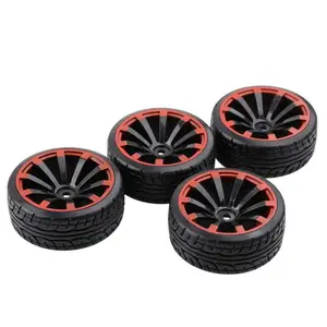4Pcs Wheel Rim with Tires For HSP Tamiya HPI Kyosho 1/10 On-road RC Car