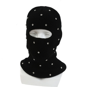 Tricot brillant strass cagoule hiver cyclisme <span class=keywords><strong>Ski</strong></span> <span class=keywords><strong>masque</strong></span> complet femmes hommes mode chaleur coupe-vent <span class=keywords><strong>cache</strong></span>-<span class=keywords><strong>cou</strong></span> thermique - Product Image 5