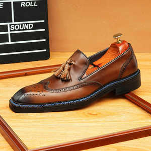 Zapatos de vestir de cuero de alta calidad para hombre, cómodos y elegantes, de plataforma, negros, de marca, casuales, para fiestas y oficina. - Product Image 4