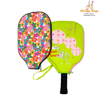 Housse de raquette en néoprène imprimée de fleurs sauvages, personnalisée en usine, pour pagaie de pickleball, compatible avec toutes les tailles, accessoire de protection pour pagaie.