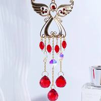 Lustre suspendu en cristal blanc avec design de fleur prismatique arc-en-ciel