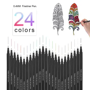 Hot selling 12 colors promotional marker customizable Office use fineliner colorful pen set