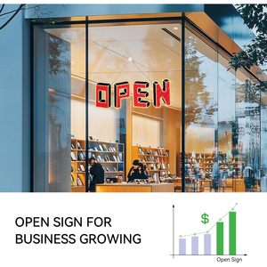 Open Sign 48 X 16 Inch <b>Red</b> <b>LED</b> <b>Light</b> Up With Remote And App Control Dimmable Brightness For Store Front Display - Product Image 6