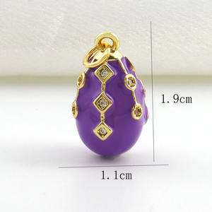 Pendentif œuf <span class=keywords><strong>Fabergé</strong></span> russe tendance HD507 en émail et zircon cubique pour accessoires de collier, bracelet, boucles <span class=keywords><strong>d</strong></span>'oreilles et sac à dos DIY – Vente en gros - Product Image 5