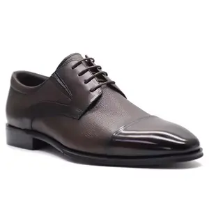 Chaussures de bureau décontractées pour hommes, chaussures de soirée artisanales, chaussures de mariage à lacets en cuir pour hommes