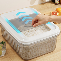 Ensemble de contenants de stockage alimentaire robustes à couvercle rabattable, boîte en plastique PP de qualité alimentaire pour céréales, solution empilable pour garde-manger