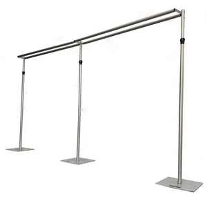 حامل متقاطع مزدوج قابل للتعديل من الألومنيوم وحامل خلفية ستارة لحفلات الزفاف والحفلات والمسرح حامل زهور - Product Image 2