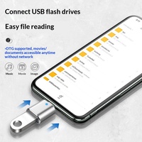 Adaptateur Type-C vers USB3.0 Lecteur de cartes pour téléphones mobiles en alliage de zinc Adaptateur USB C vers USB 3.0 OTG avec éclairage