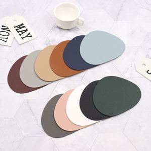 Fashionable Pu Leather Waterproof Cup Pad Irregular <b>Drinks</b> <b>Coasters</b> for Coffee Table Housewarming Gifts - Product Image 6