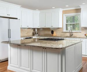 Ensemble d'armoires de cuisine modulaires modernes à finition brillante personnalisée avec installation murale - Product Image 5