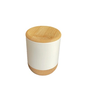 Recipiente de Cerámica para Velas con Base de Corcho, Recipiente de Porcelana con Tapa y Logotipo Personalizado, Recipiente de Almacenamiento con Tapa para Navidad - Product Image 4