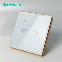 Shinelite 2 ans de garantie panneau en verre trempé à cadre doré interrupteur tactile avec fil neutre