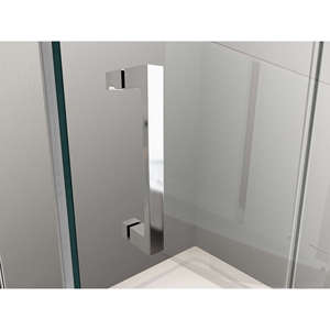 Porte coulissante réversible Hauteur 190 cm 80x170 Boîte de douche avec 2 côtés Mur latéral fixe 8 MM d'épaisseur de paroi pour les petits espaces - Product Image 4