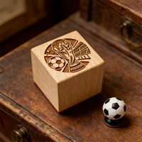 Kit de tampons en bois commémoratifs de la Coupe du Monde de football DIY, en bois naturel avec motifs personnalisables, incluant des monuments du pays hôte