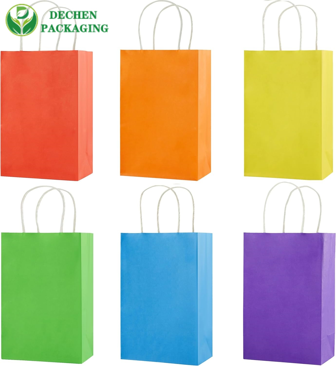 Sacs en papier orange avec poignées pour magasin de mode