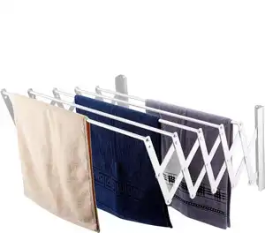 Modern Folding Wall Mounted Steel Towel Rack Shelf Bathroom Foldable Metal High Quality Racks Home Use