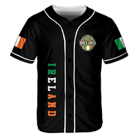 Baseball-Trikot mit irischer Tricolor-Akzentuation und keltischem Emblem-Grafikdesign, OEM POD, individueller Teamname und -nummer, Herren-Oberteil