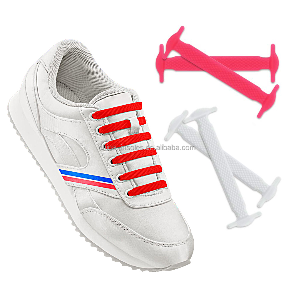 Lazy Kids and Adults Sneakers Tieless Stretch Silicone Elastic Shoe Laces No Tie Shoelaces