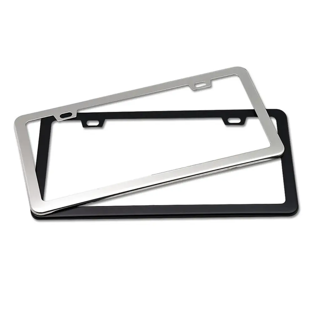 Stainless Steel 2 Holes Car License Plate Frame For US Standard Cars