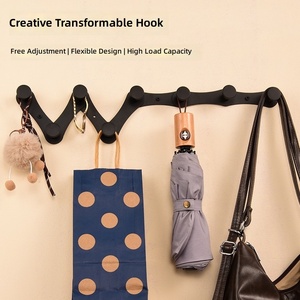 <span class=keywords><strong>Wow</strong></span> Crochet Déformable Extensible Sans Perçage ; Porte-manteau et porte-chapeaux ; Crochet de porte pour vêtements ; Crochet de rangement pour entrée ; Support de rangement ; Moderne - Product Image 5