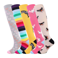 Chaussettes de compression personnalisées en bambou, hauteur genou, en Spandex imprimé, pour haltérophilie, soulevé de terre, entraînement de stabilité, sport et usage quotidien