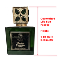 Bouteille de parfum factice personnalisée grandeur nature 0,36 m de hauteur, en résine transparente colorée, accessoire de présentation pour vitrine de magasin de luxe