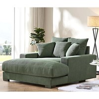 Fauteuil de détente moderne - Tissu en velours côtelé imperméable, hauteur réglable, pieds en bois pour salon, chambre, bureau à domicile, hôtel, canapé-lit