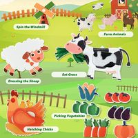 Livre d'activités Montessori en feutre pour tout-petits, motif animaux de la ferme (vache laitière et pâturage), pour l'éducation précoce, vente en gros