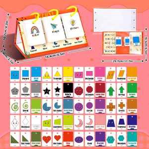Juguete Educativo Temprano para Niños, 60 Piezas, Tarjetas de Memoria con Formas <span class=keywords><strong>y</strong></span> Colores, Tabla de Aprendizaje para Niños - Product Image 5