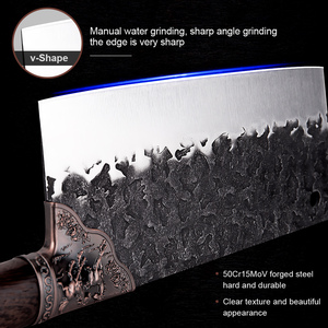 XITUO-<span class=keywords><strong>cuchillo</strong></span> de cocina chino de doble caballo, 50Cr15 MoV, forjado a mano, para cortar carne, verduras, pescado y frutas, mango de wengue - Product Image 4