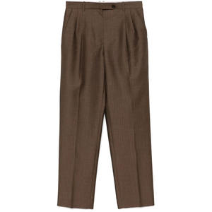 <strong>Women</strong> Custom Brown <strong>Pinstripe</strong> High Waist Pleated Wide Leg Pants Formal Office Tailored <strong>Trousers</strong> - Product Image 1