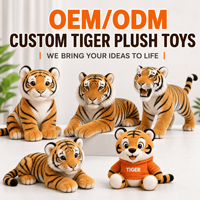 Peluche de Tigre, Diseño de Personaje de Mascota, Juguete de Peluche Personalizado, Fabricante de Juguetes de Peluche OEM ODM, Regalo Promocional de Alta Calidad Directo de Fábrica