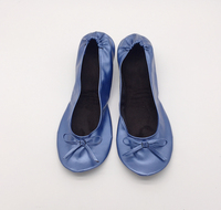 Ballerines pour femmes bleu marine personnalisées OEM légères été/automne chaussures plates avec motif imprimé