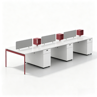 Bureau de travail moderne personnalisable pour 2 à 6 personnes, table d'ordinateur en bois avec armoire à compartiments pour poste de travail