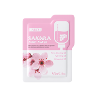 Masque de boue de Sakura biologique naturel en gros, marque privée LAIKOU, contrôle du sébum, hydratation intense, blanchiment de la peau, soin du visage