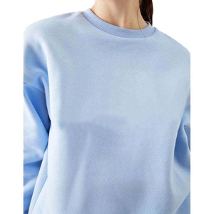 Sweatshirts en coton pour femmes, vente en gros, impression de logo personnalisée, design simple, sweat-shirt en molleton français pour femmes - Product Image 4