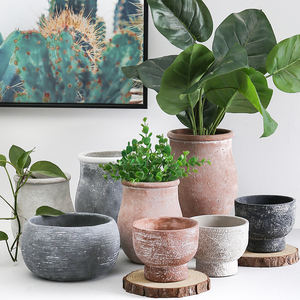 Macetas Decorativas de Fibrocemento Ecológicas para Jardín y Hogar con Orificio de Drenaje para Uso en Interiores y Exteriores - Product Image 1