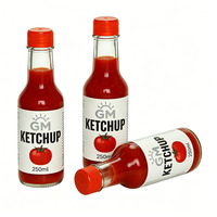 Bouteille en verre vide économique avec couvercle pour épices, sauces, chili, sauces de table, salades, sauces BBQ et sauces piquantes, 150ml 250ml 3oz 5oz