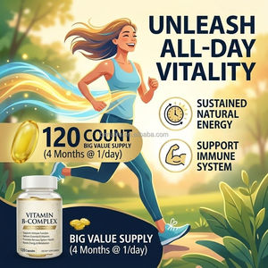 Gélules de Vitamine B Complexe Haute Concentration (B1 <span class=keywords><strong>B2</strong></span> B3 B5 B6 B7 B9 B12) pour le Métabolisme Énergétique, la Santé Nerveuse et Cardiaque, et le Soutien Immunitaire - Product Image 2