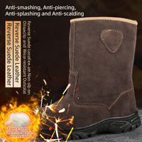 Chaussures de sécurité montantes anti-étincelles pour la construction, pour hommes, épaisses et résistantes, vente en gros