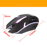 Souris filaire X3 USB lumineuse, souris de jeu colorée avec lumière respirante pour ordinateur