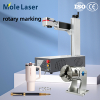 Marqueur laser à fibre JPT MOPA M7 + accessoire rotatif |   Machine de gravure personnalisée pour gobelets à café, stylos et bagues